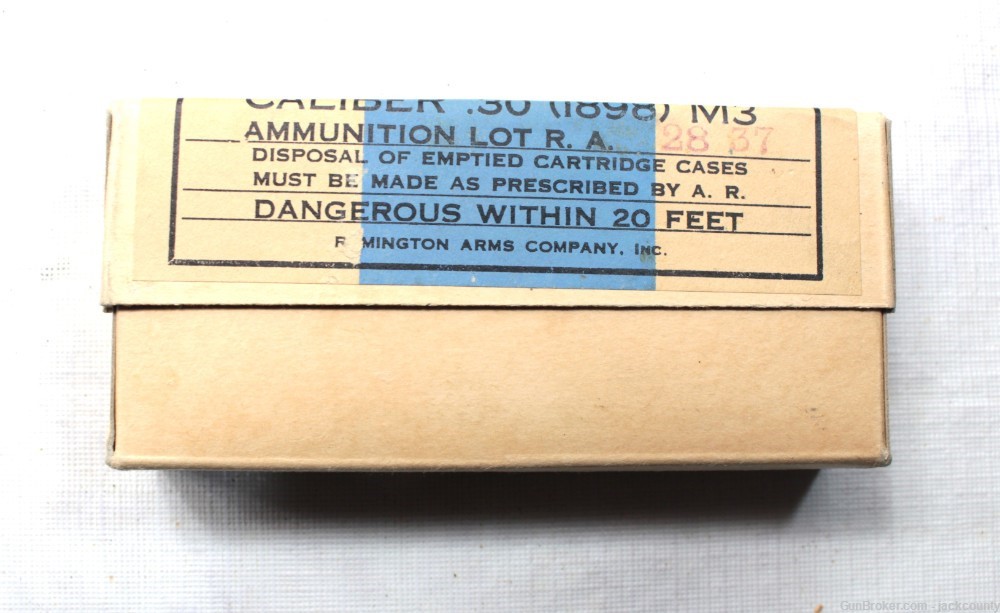 Remington Arms box of 20, Blank Cartridges Caliber .30 (1898) M3-img-0