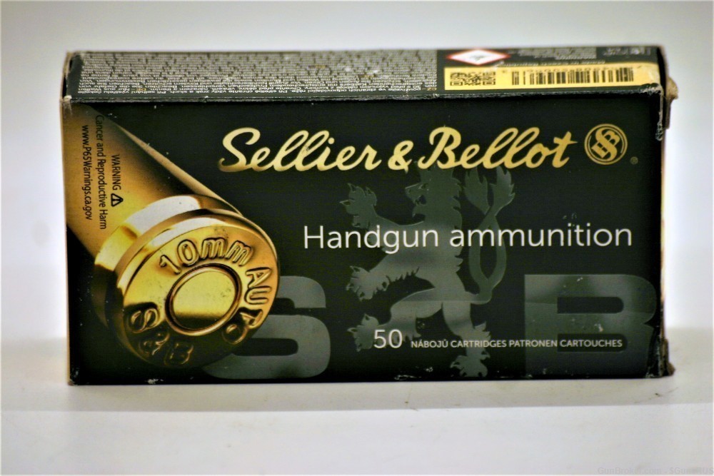 10 mm Sellier & Bellot 10MM 180 Gr JHP Hand Gun Personal Protection 50 RDS-img-3
