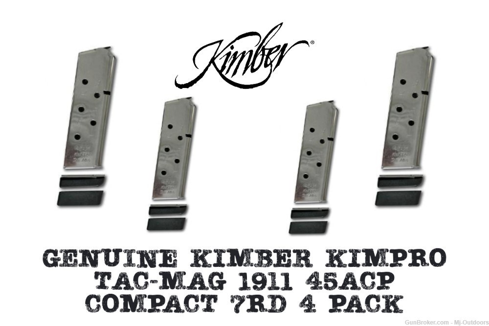 Kimber KimPro Tac-Mag 1911 Magazine 45 ACP Pistols Compact Stainless 4 Pack-img-0