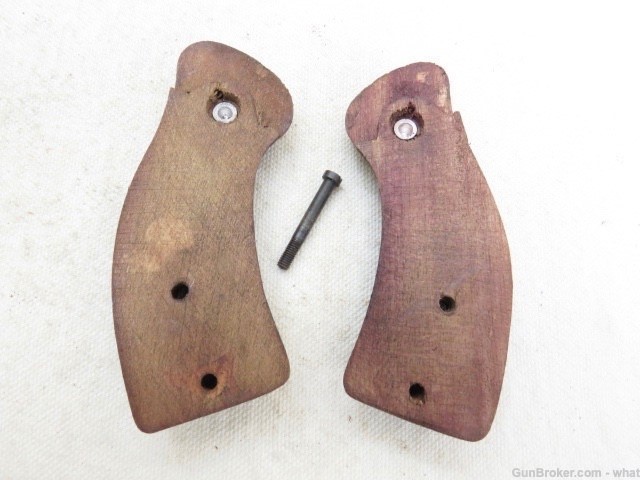 Early Rossi Small Frame Revolver Wood Pistol Grips & Grip Screw-img-3
