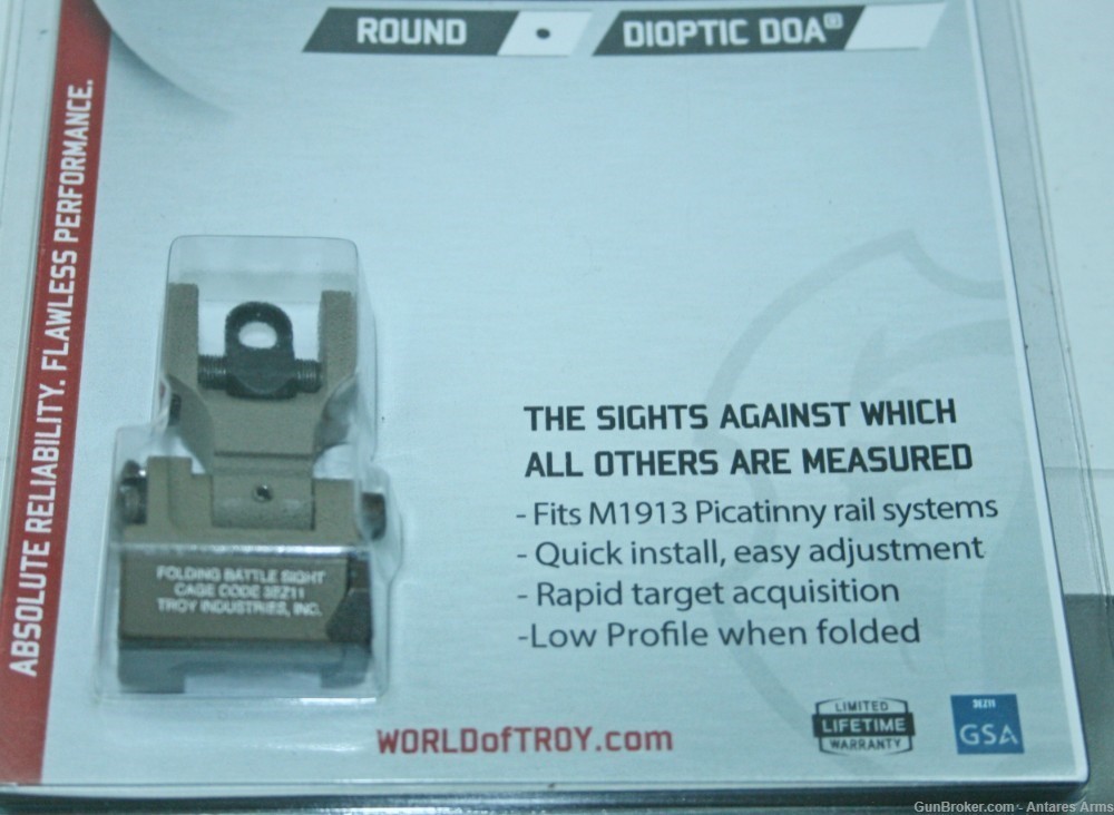 Troy Industries Rear Folding Battle Sight - Aperture - FDE Aluminum NEW-img-4