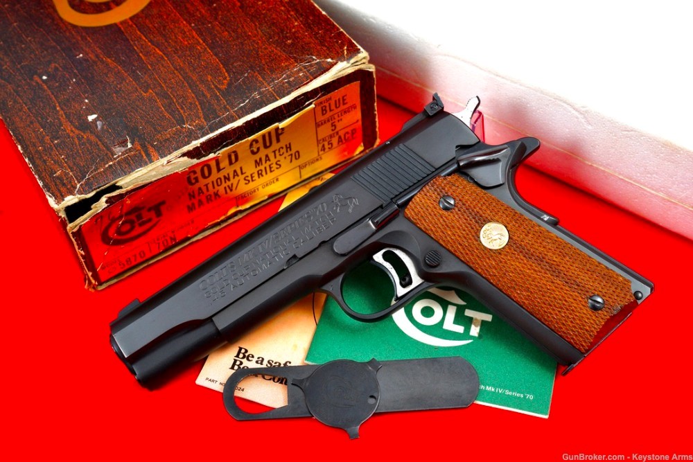 Outstanding 1977 Colt Gold Cup National Match 70 Series 45 ACP 99.9% In Box-img-18