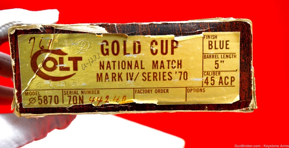 Outstanding 1977 Colt Gold Cup National Match 70 Series 45 ACP 99.9% In Box-img-2