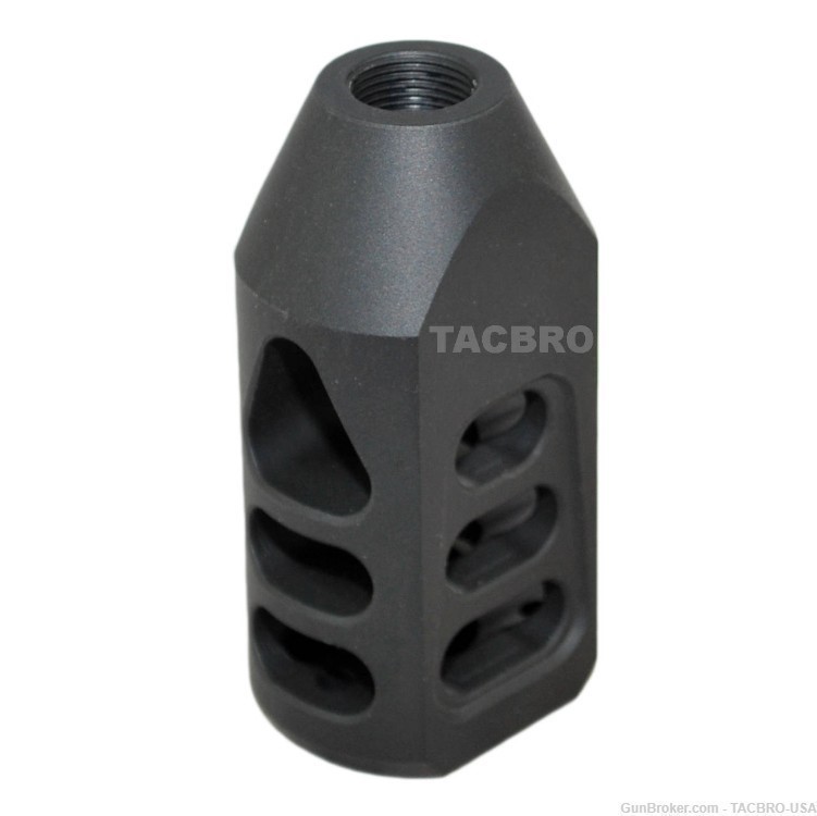 TACBRO Black Ruger PC Carbine 9MM Muzzle Brake 1/2"x28 RH TPI w/ JamNut-img-4