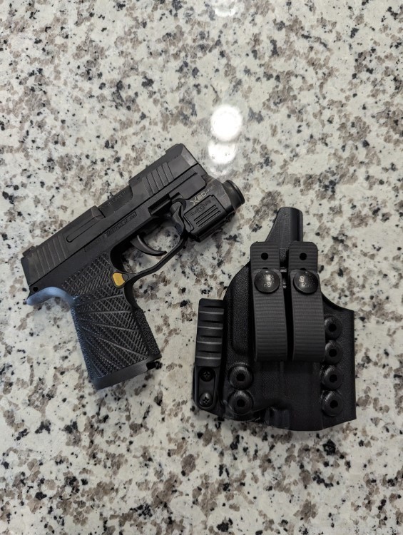 Modified Sig P365X with Surefire XSC, Holster, 17 Magazine, and Wilson grip-img-0