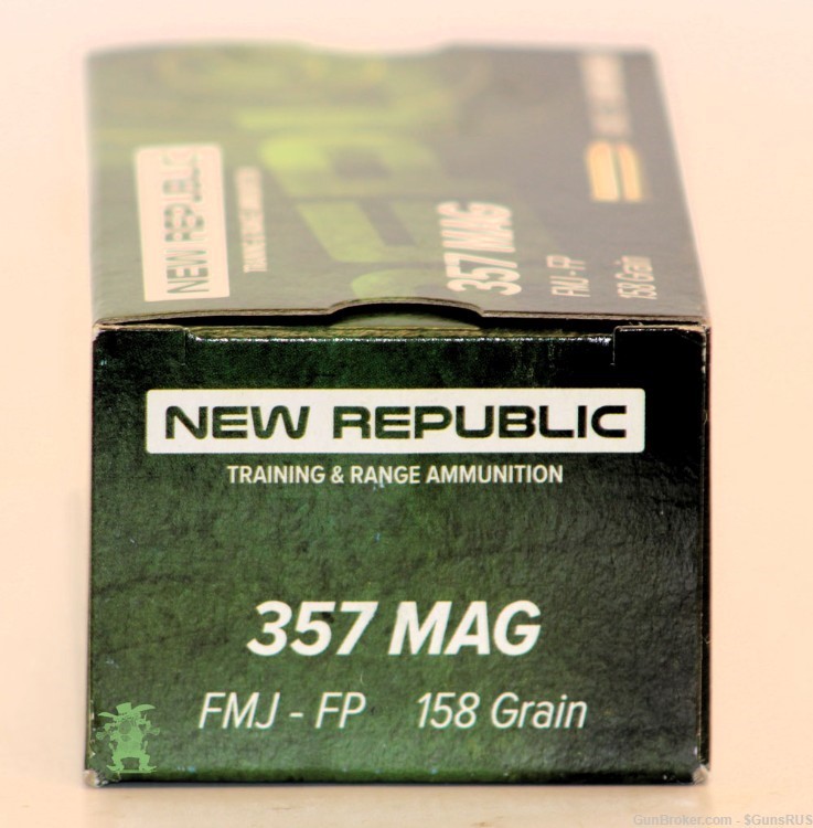 357 Magnum New Republic ® Brass FP/FMJ 158 Grain Practice/Training 50 RDS-img-3