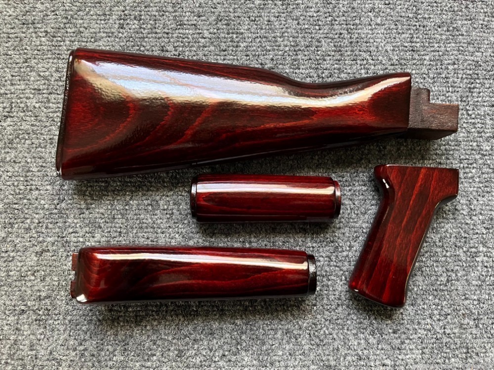 Chinese Norinco MAK90 Deep Red Wood Stock Set-img-0