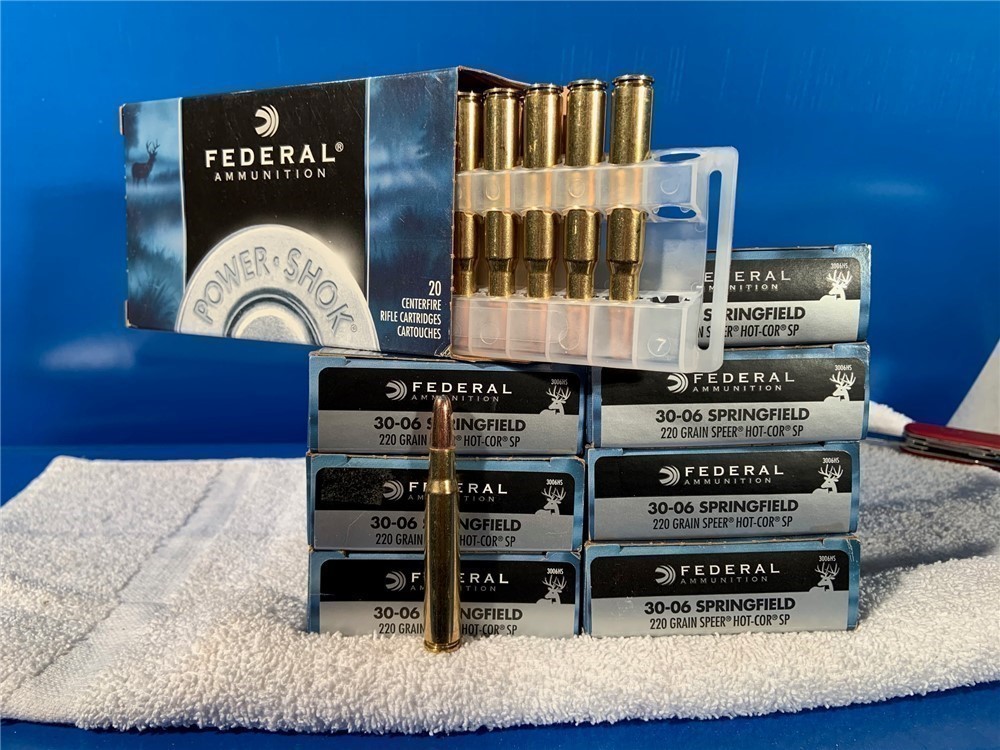 30 06 Ammo Federal 220 Gr "Hot Cor" Soft Pt 160 Rds Like Core Lokt-img-1