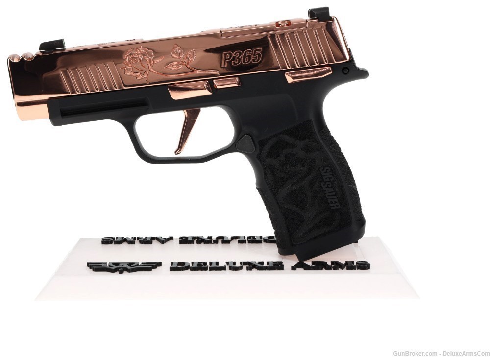 NEW CUSTOM Sig Sauer P365 XL ROSE 9mm Real Rose Gold Plating and Engravings-img-11