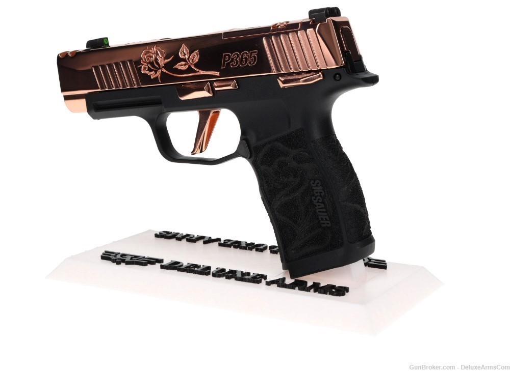 NEW CUSTOM Sig Sauer P365 XL ROSE 9mm Real Rose Gold Plating and Engravings-img-12