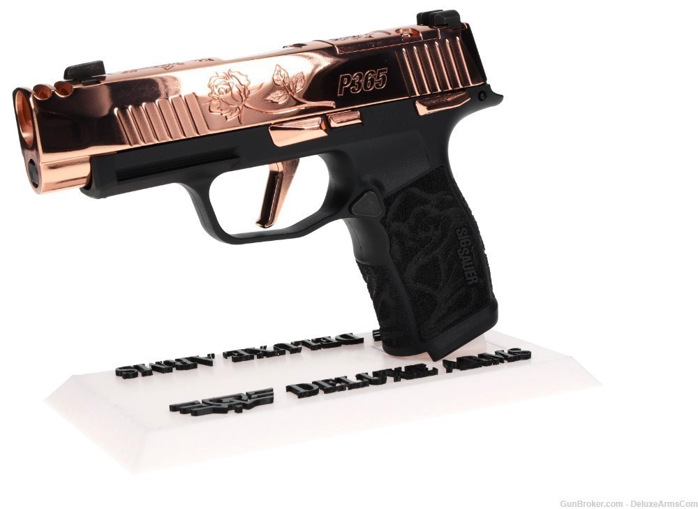 NEW CUSTOM Sig Sauer P365 XL ROSE 9mm Real Rose Gold Plating and Engravings-img-10