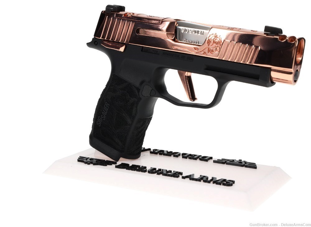 NEW CUSTOM Sig Sauer P365 XL ROSE 9mm Real Rose Gold Plating and Engravings-img-6