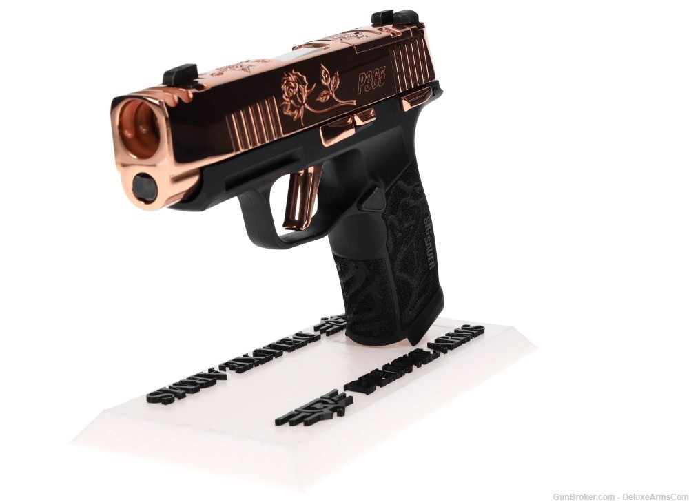 NEW CUSTOM Sig Sauer P365 XL ROSE 9mm Real Rose Gold Plating and Engravings-img-9