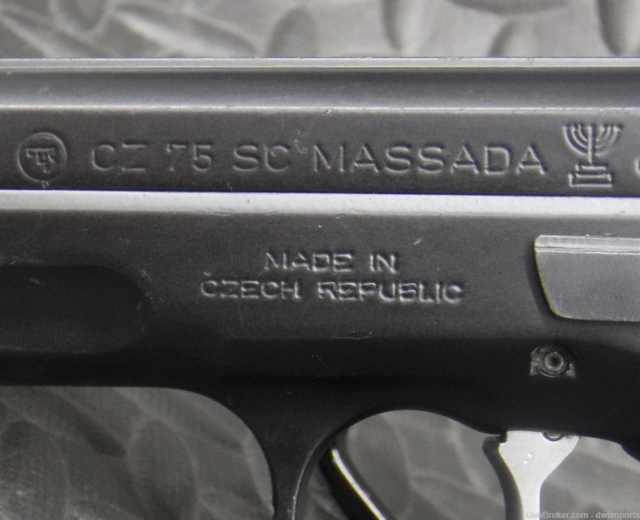 Rare CZ 75 SC MASSADA 9mm Menorah Marked Semi Compact-img-0