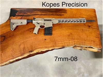 Kopes Precision 7mm-08 AR-10 Rifle, Flat Dark Earth FDE
