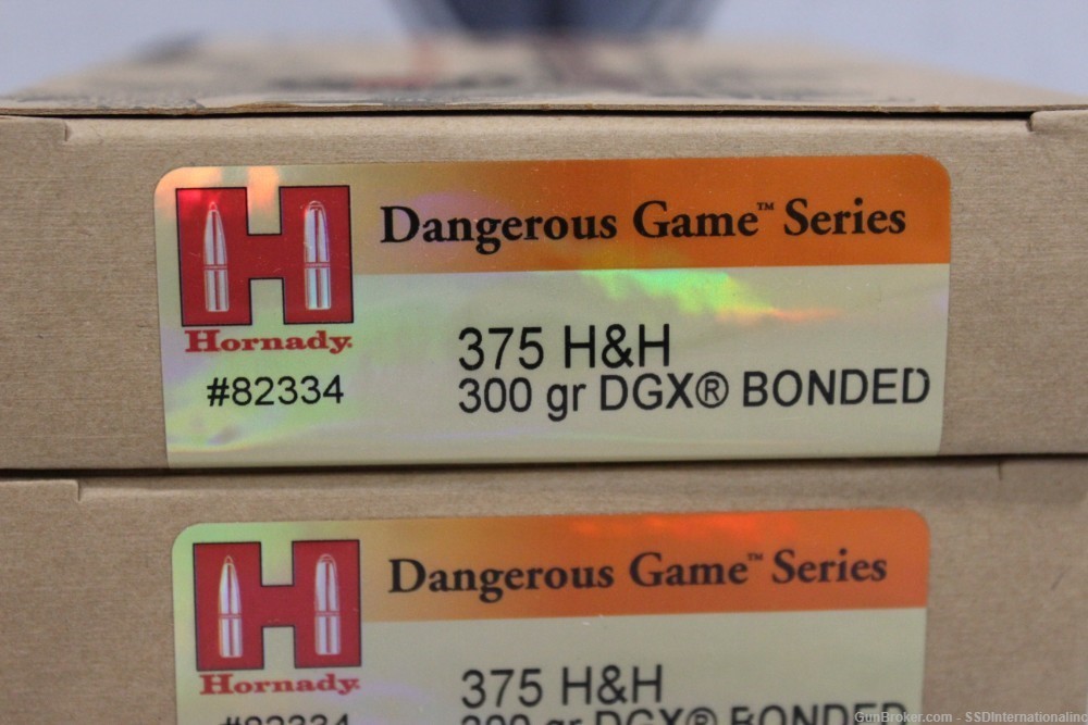 Hornady 375H&H 300gr DGX Dangerous Game 82334 DL/Adult Signature Required!-img-1