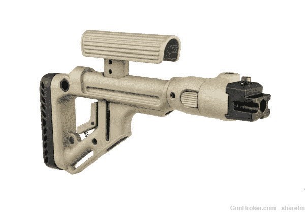Tactical Folding Buttstock W/ Cheek Piece For AKS-74U (Krinkov) - Tan-img-0