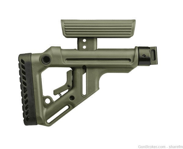 Fab Defense SAIGA Tactical Folding Buttstock With Cheek Piece - Green-img-0