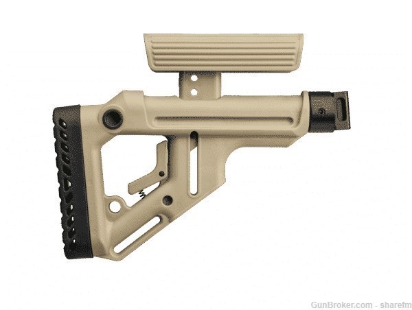 Fab Defense SAIGA Tactical Folding Buttstock With Cheek Piece - Tan-img-0