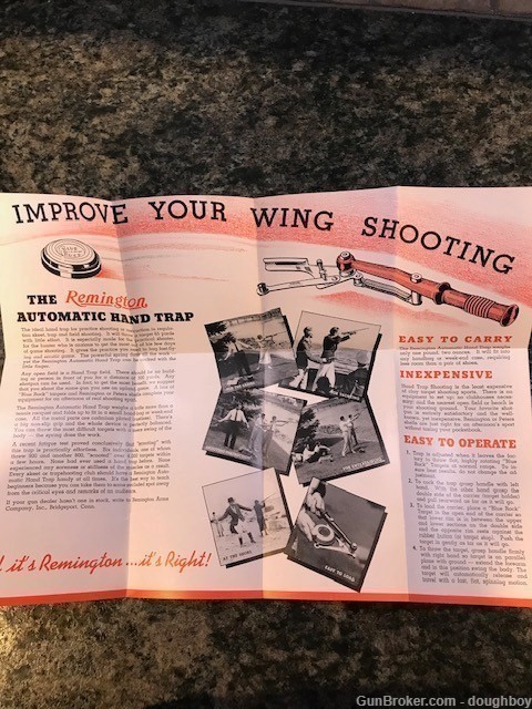 Remington Hand Trap brochure Sportsman Victor shotgun-img-1