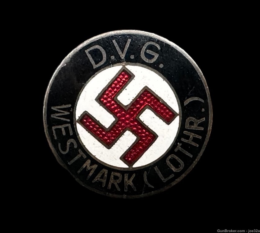 WW2 GERMAN DVG WESTMARK LOTHR PIN WWII party badge medal -img-1