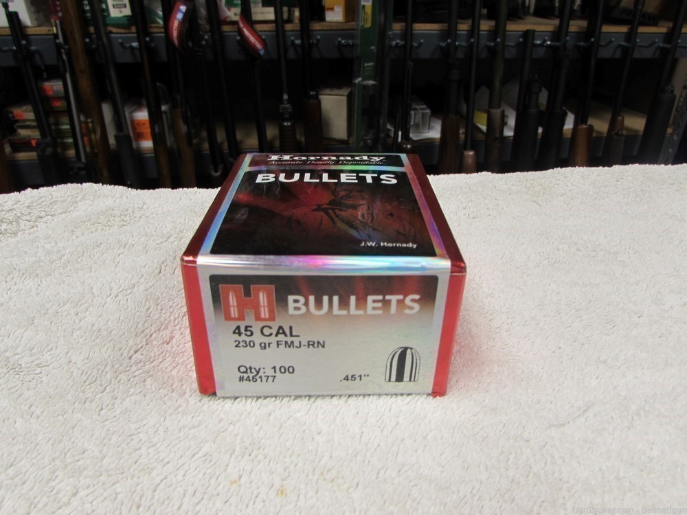 Hornady 45 cal 230 gr FMJ-RN bullets #45177-img-0