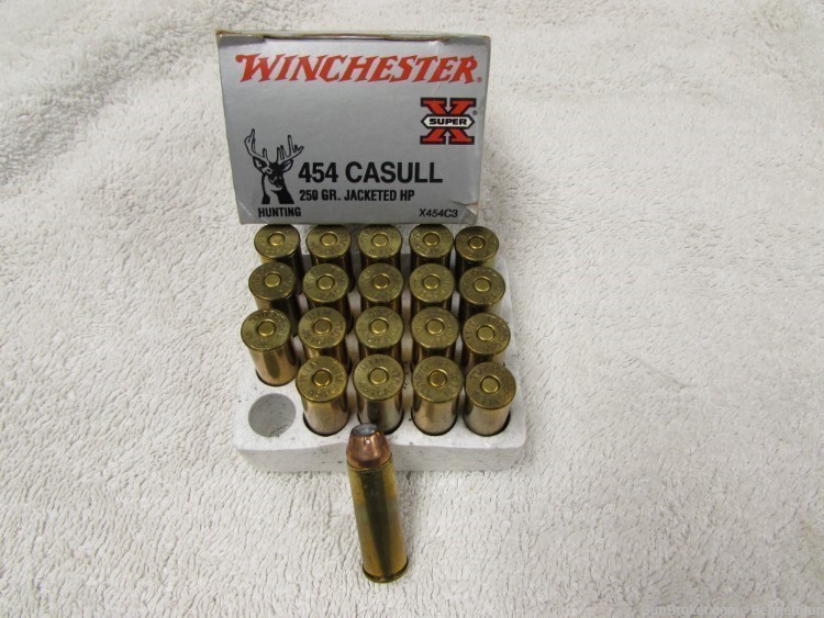 Winchester 454 Casull 250 GR JHP ammo X454C3-img-0