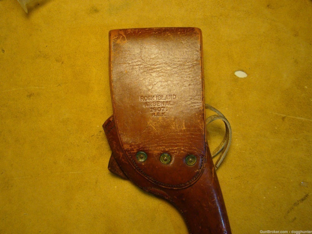rock island US 1907 Colt .38 long Colt  US military leather flap holster-img-1