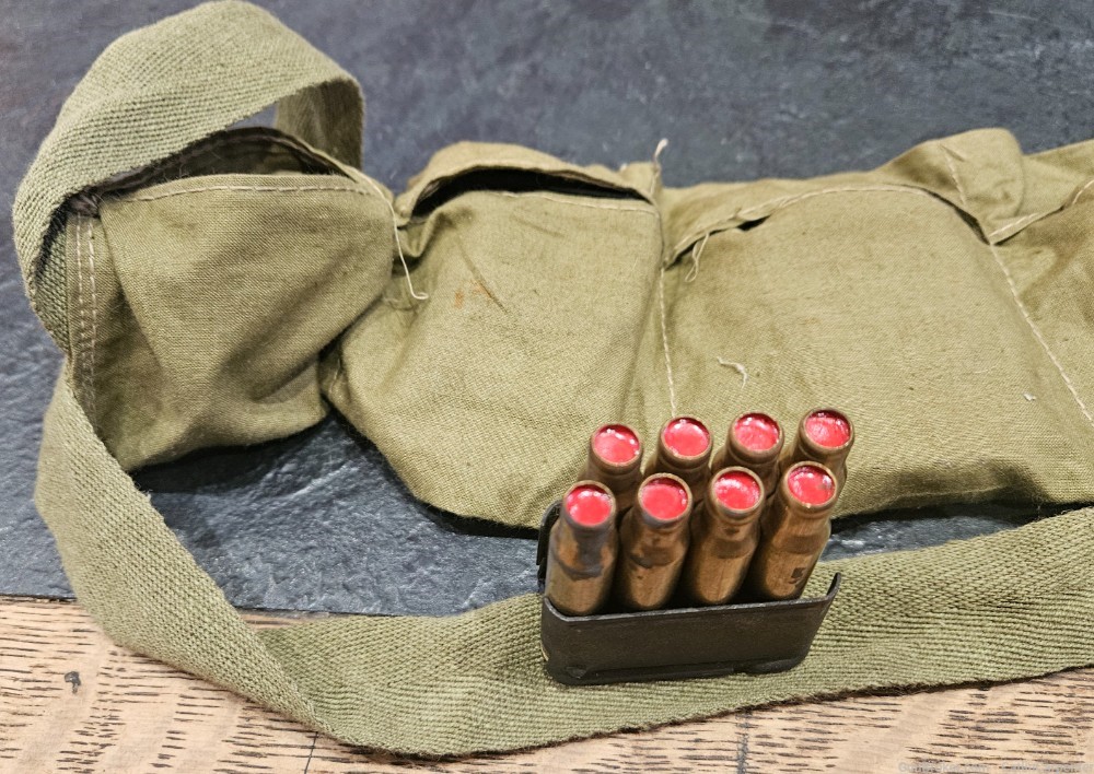 Complete Marked Bandoleer of USGI M1909 Blanks on Garand Clips-img-3