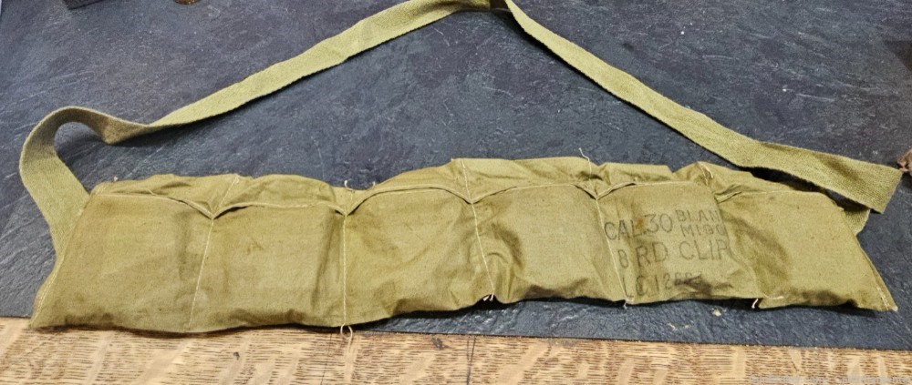 Complete Marked Bandoleer of USGI M1909 Blanks on Garand Clips-img-6