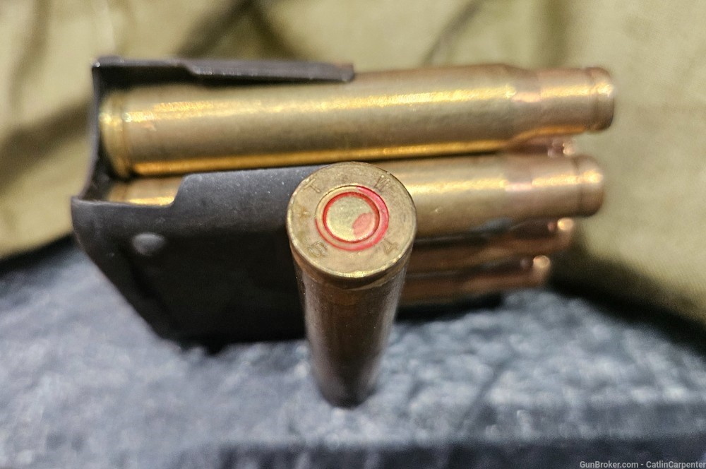Complete Marked Bandoleer of USGI M1909 Blanks on Garand Clips-img-1