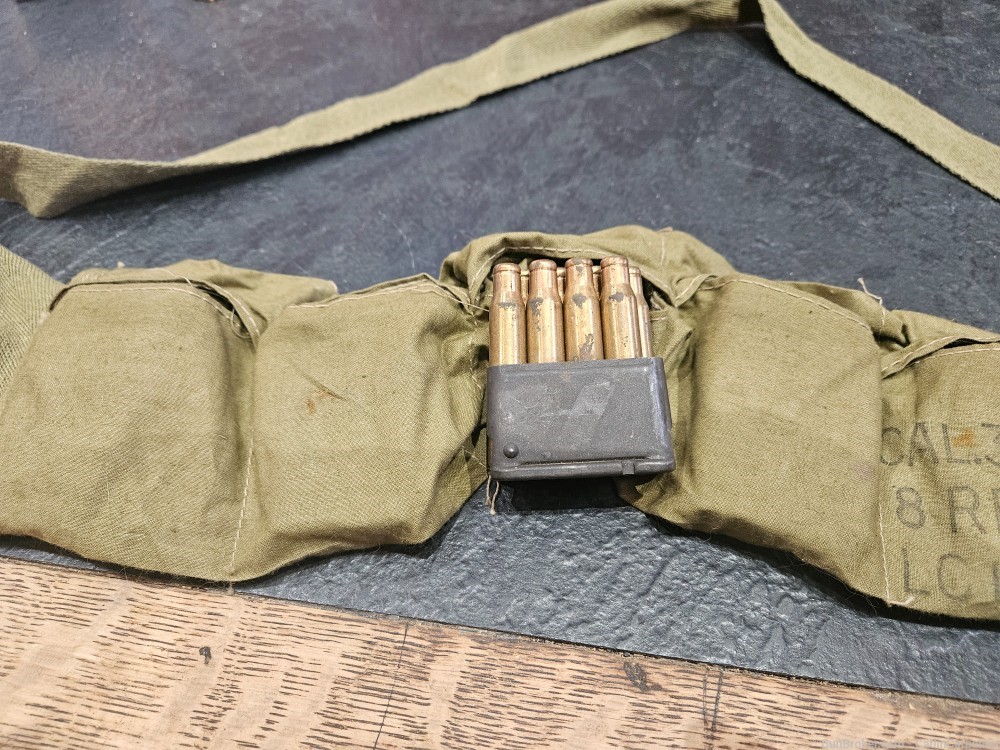 Complete Marked Bandoleer of USGI M1909 Blanks on Garand Clips-img-5