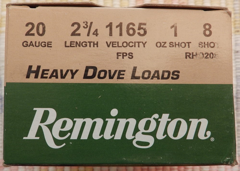 Remington Heavy Dove Load 20 Gauge 8 Shot Size - RHD208, #28779-img-0