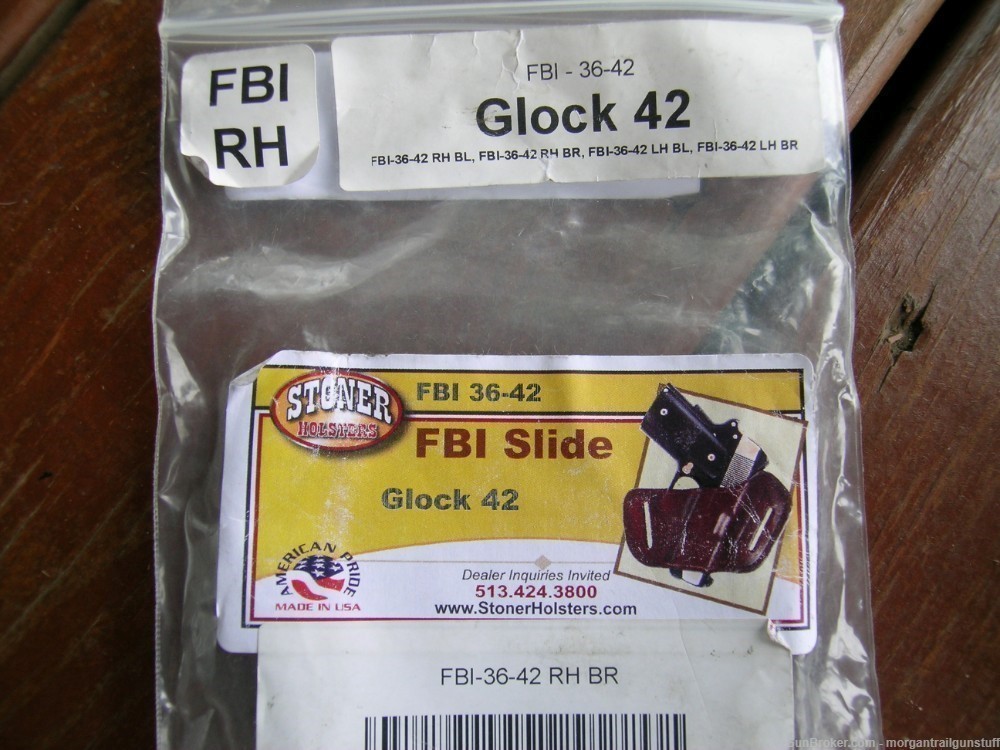 Stoner FBI Belt Slide Concealed Carry Holster Glock 42 RH-img-5