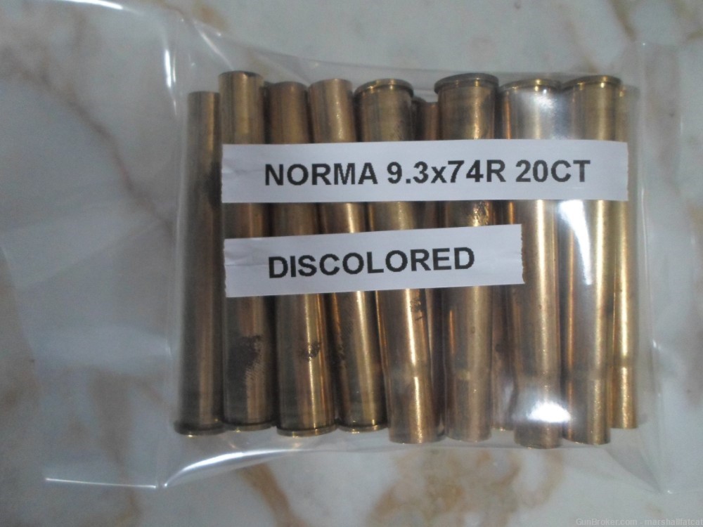 Norma 9.3x74R Unprimed Brass Discolored 20ct-img-0