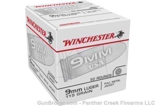WINCHESTER USA 9MM LUGER 50RD 20BX/CS 115GR FMJ-RN 1000 Round Case -img-1