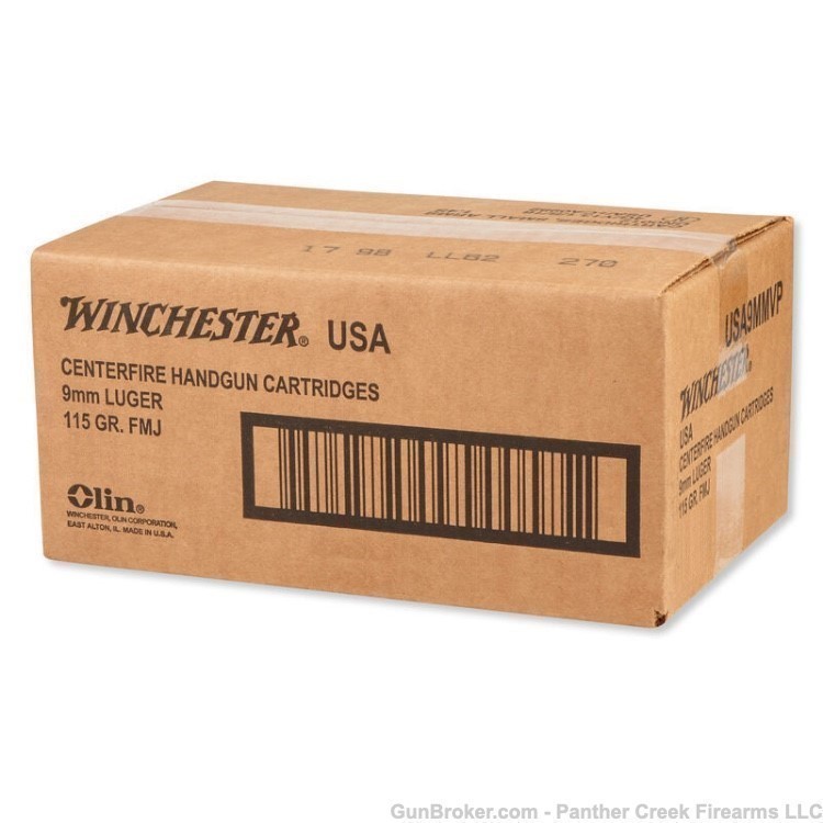 WINCHESTER USA 9MM LUGER 50RD 20BX/CS 115GR FMJ-RN 1000 Round Case -img-0