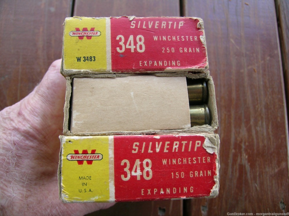 Vintage Winchester Model 71 348 Win Silvertip Ammo 50 Rounds-img-4