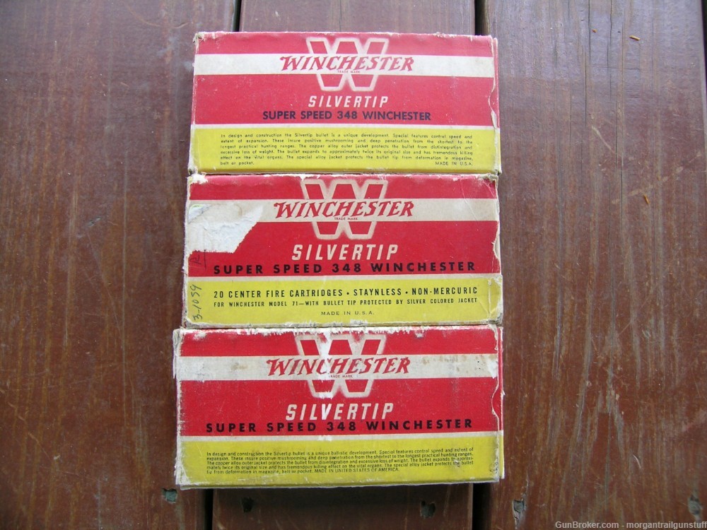 Vintage Winchester Model 71 348 Win Silvertip Ammo 50 Rounds-img-0