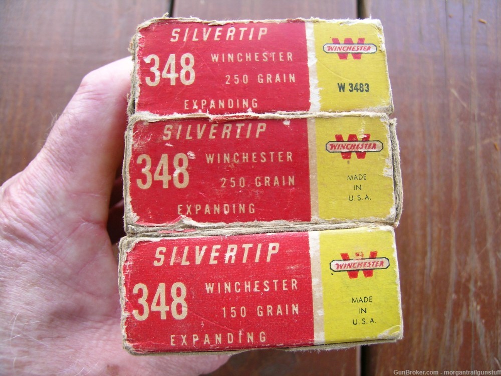 Vintage Winchester Model 71 348 Win Silvertip Ammo 50 Rounds-img-5