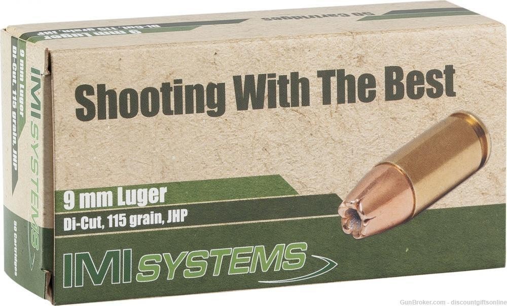 IMI 9mm Luger 115 Grain Di Cut JHP 100 Rounds CYBERWEEK SALE -img-0