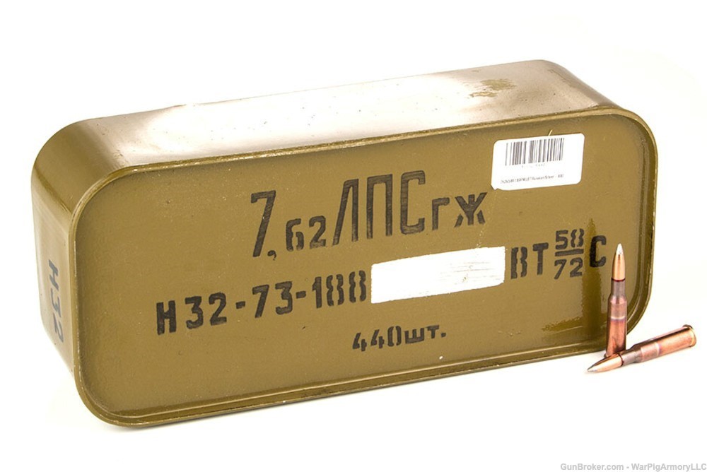 Russian Military Surplus Silver Tip 7.62x54R 148 Grain FMJ Steel Core-img-0