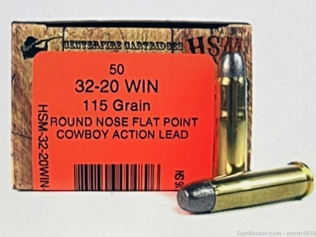 50 Rounds HSM 32-20 WIN. 115gr Lead RNFP Factory New Production!-img-0