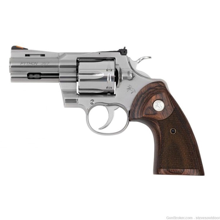 Colt Python .357 Magnum 3" Barrel Semi-Bright Stainless - NIB-img-0