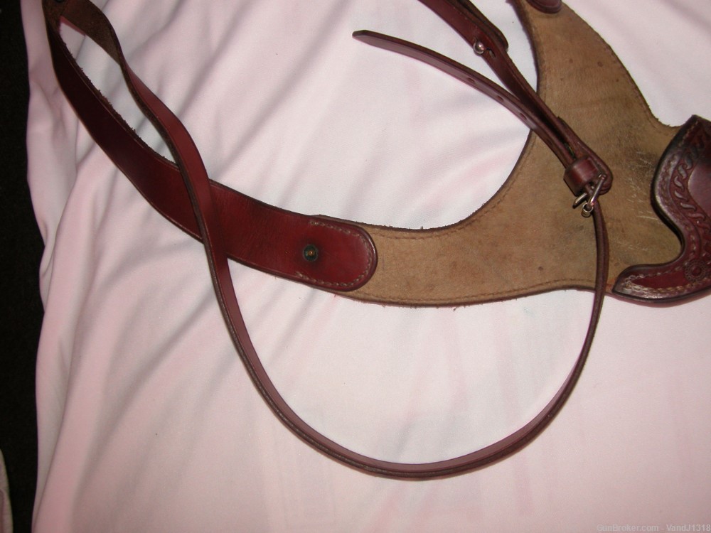 Vintage El Paso Saddlery Inc. Brown Leather Shoulder Holster L 3 1/2-img-3