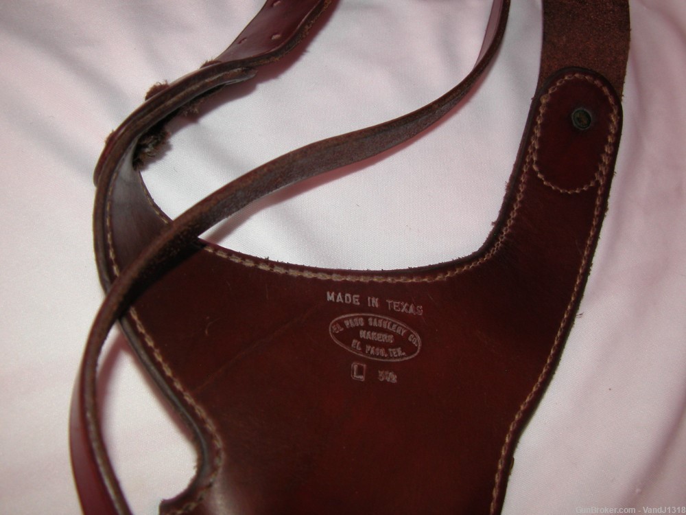 Vintage El Paso Saddlery Inc. Brown Leather Shoulder Holster L 3 1/2-img-8