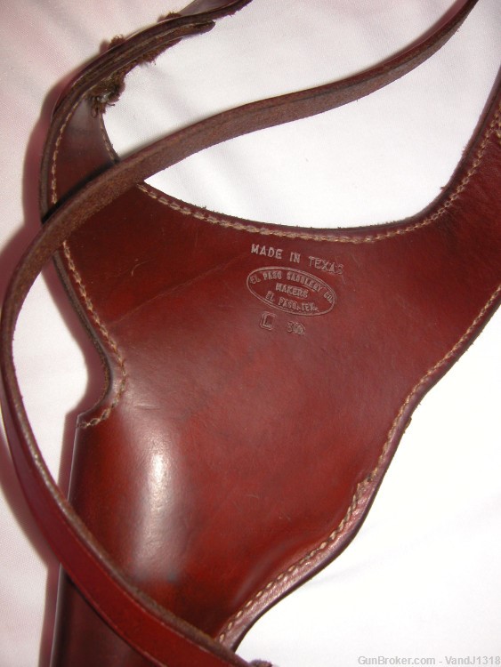 Vintage El Paso Saddlery Inc. Brown Leather Shoulder Holster L 3 1/2-img-7