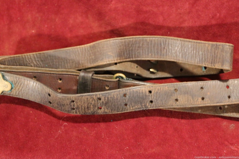 US M1907 Leather Sling WWI with Brass Ends-img-3