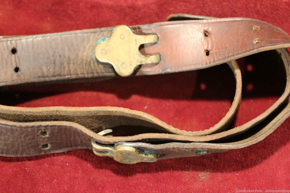 US M1907 Leather Sling WWI with Brass Ends-img-1