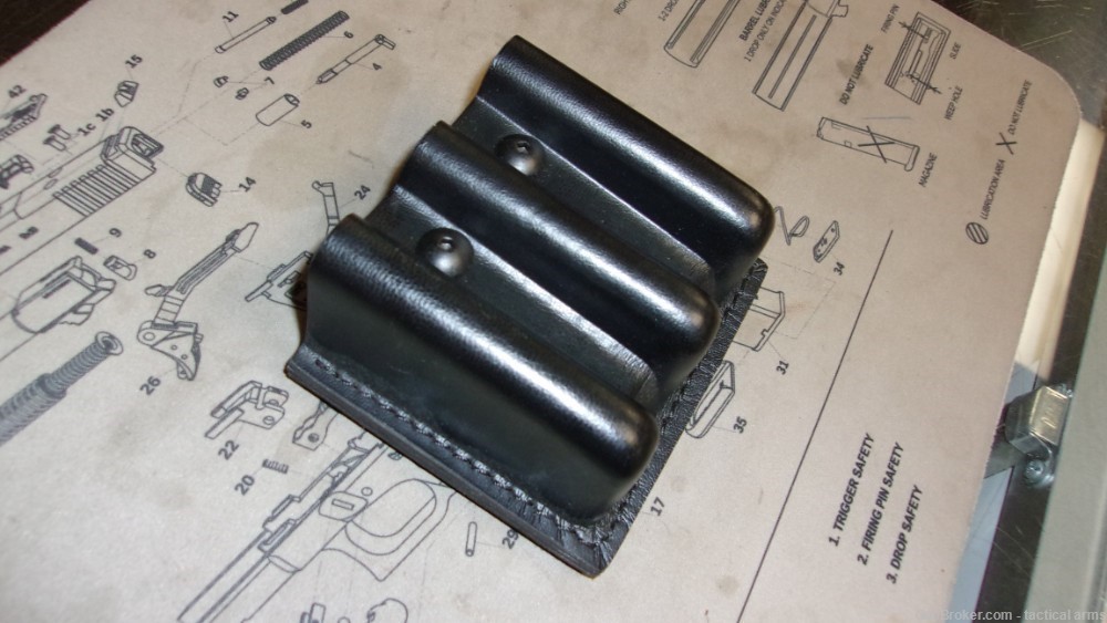 Safariland Model 775 Slim Triple Mag Pouch Open Top B/W Black Colt 1911-img-1